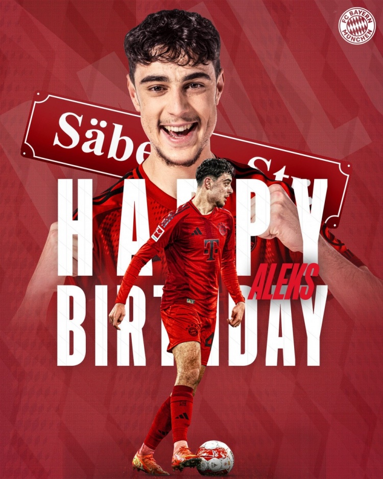 拜仁祝帕夫洛维奇21岁生日快乐，球员为拜仁出战47场3球3助